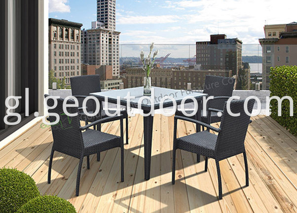 square wicker patio dining set